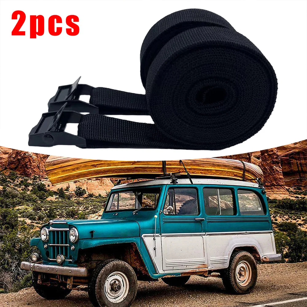 2PCS 250kg Car Roof Rack Kayak lashing strap Luggage Strap Polyester Quick Release With Buckle