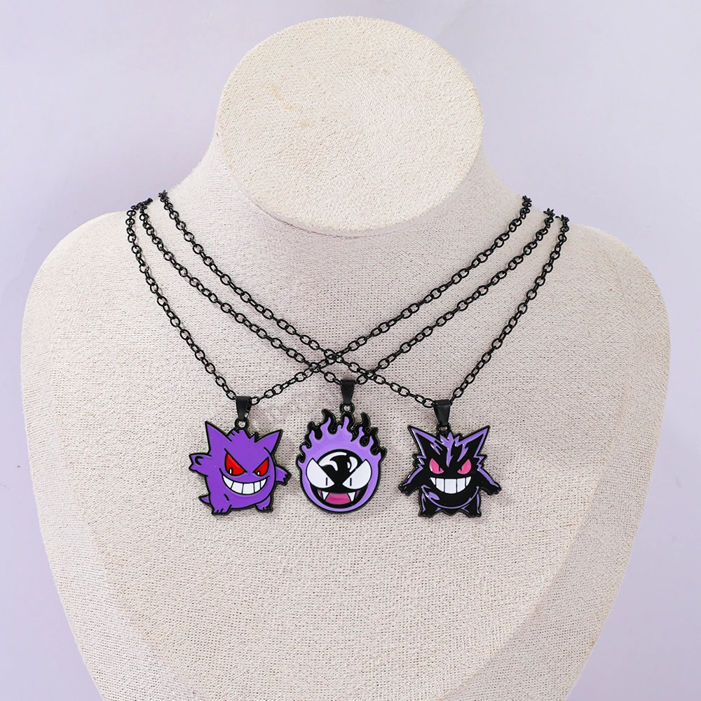 Pokemon Anime Gengar Pendant Necklace Kawaii Gengar Neck Chain for