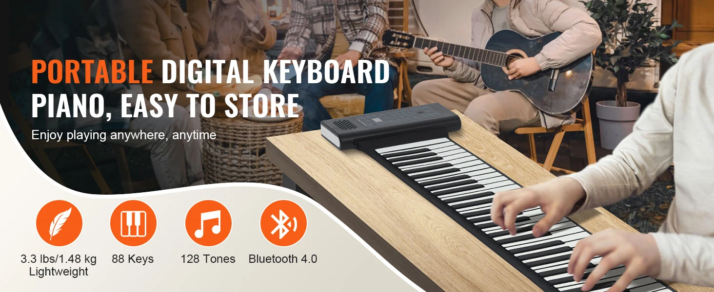 portable roll piano folded