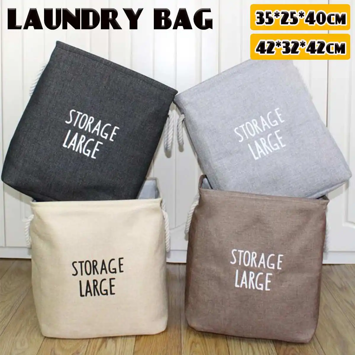 

Dirty Clothes Storage Basket Clothes Bag Organizer Foldable Laundry Basket Collapsible Large Laundry Hamp 35*25*40cm/42*32*42CM