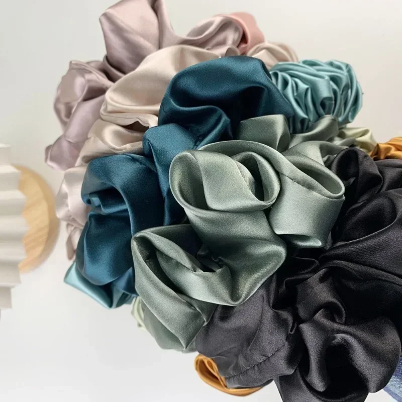 Heatless Curling Silk Scrunchies Soft Elastic Satin Hair Ties Sleepy Styling Accessories Ponytail Holder hair styling tool hair curling tools