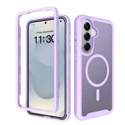Heavy Duty RuggedArmor Box Case with Magsafe Bumper Cover - Samsung A37 (PURPLE)