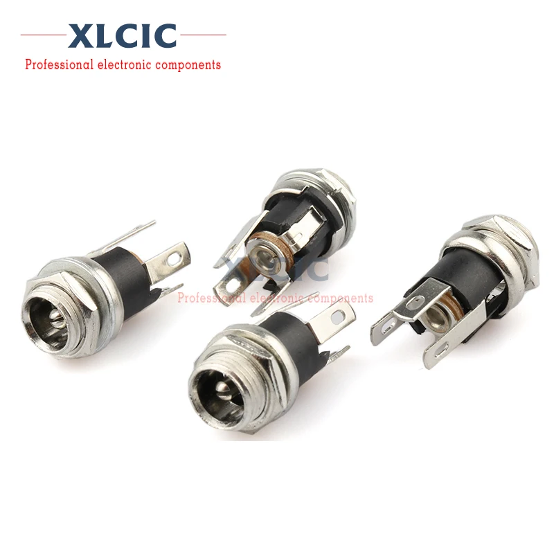 

10pcs DC025 DC-025 DC Socket With Nut DC Power Jack Socket Female Panel Mount Connector 5.5x2.1mm 5.5x2.5mm