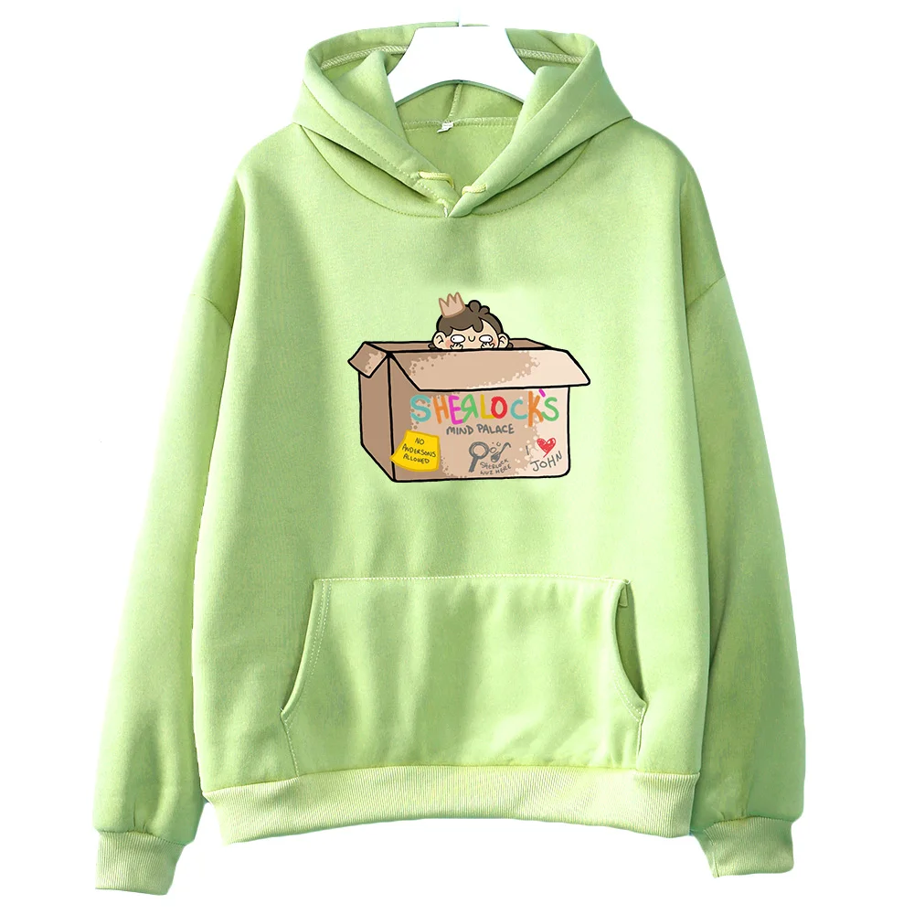 

Sherlockk and John Cartoon Graphic Hoody Women Kawaii Sweatshirts Autumn Fleece Warm Casual Pullovers Soft Comfortable Hoodies
