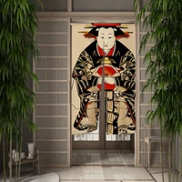 Beautiful Woman Pattern Japanese Door Curtain Showa Beautiful Woman Bedroom Bathroom Semi-Split Private Partition Fabric Curtain 2