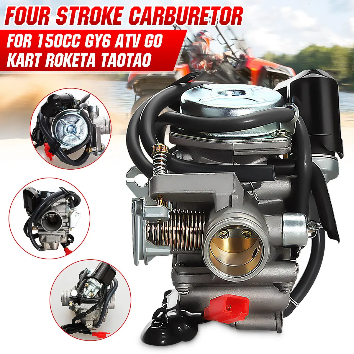 

Карбюратор четырехтактный для мотоцикла, скутера, карбюратора 110cc 125CC 150CC GY6 ATV Go Kart Roketa Taotao, отверстие 24 мм для Yamaha