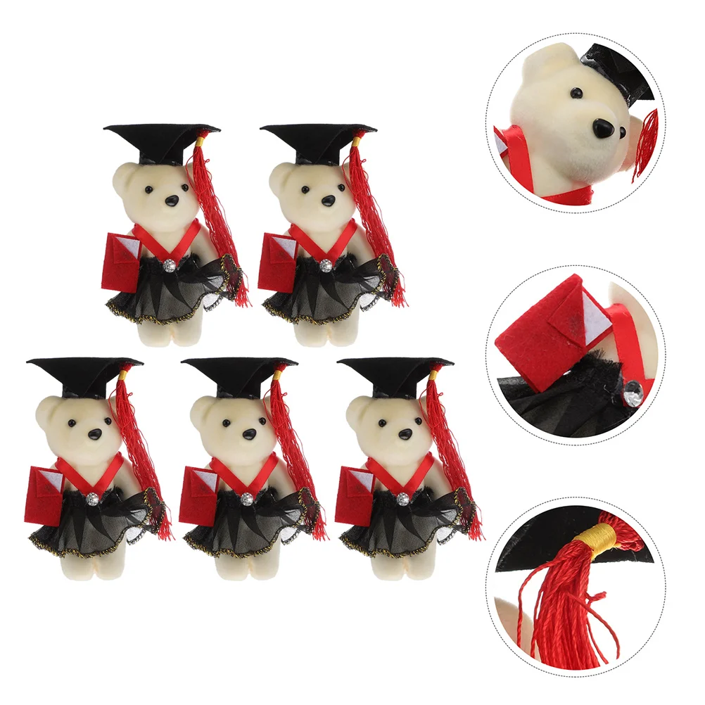 

5 Pcs 2021 Graduation Decorations Season Dr Bear Commencement Presents Non-woven Fabric