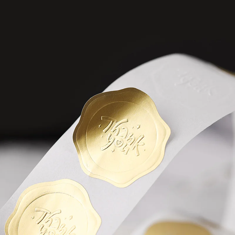 150pcs Golden Font Thank You Stickers Kraft Festival Decorative Stickers Tags Envelope Christmas Stickers Scrapbooking