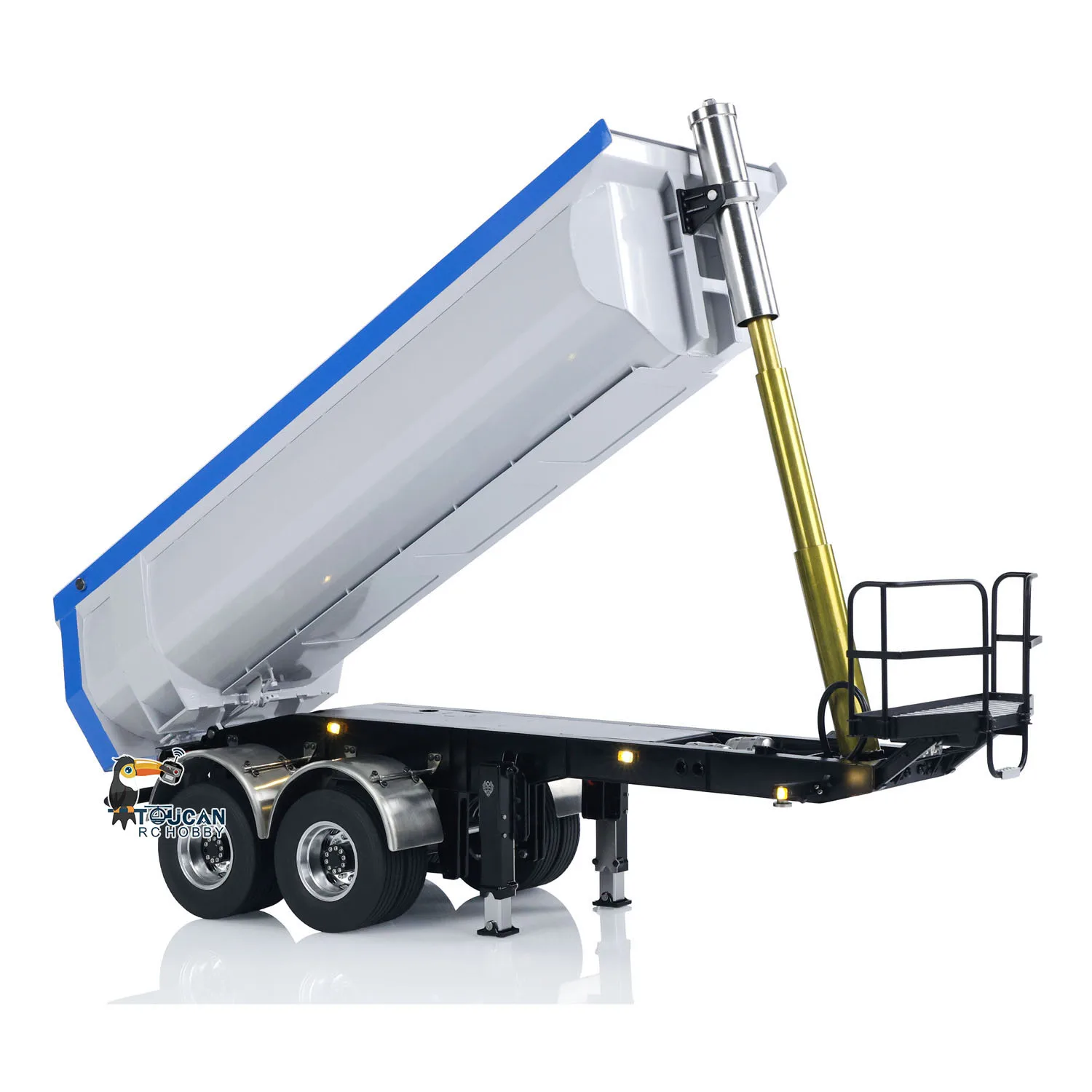 1/14 LESU RC Metal Hydraulic Dump Trailer Finished Model For Toys Radio Control Tractor Truck DIY Lorry Car Vehicle 2