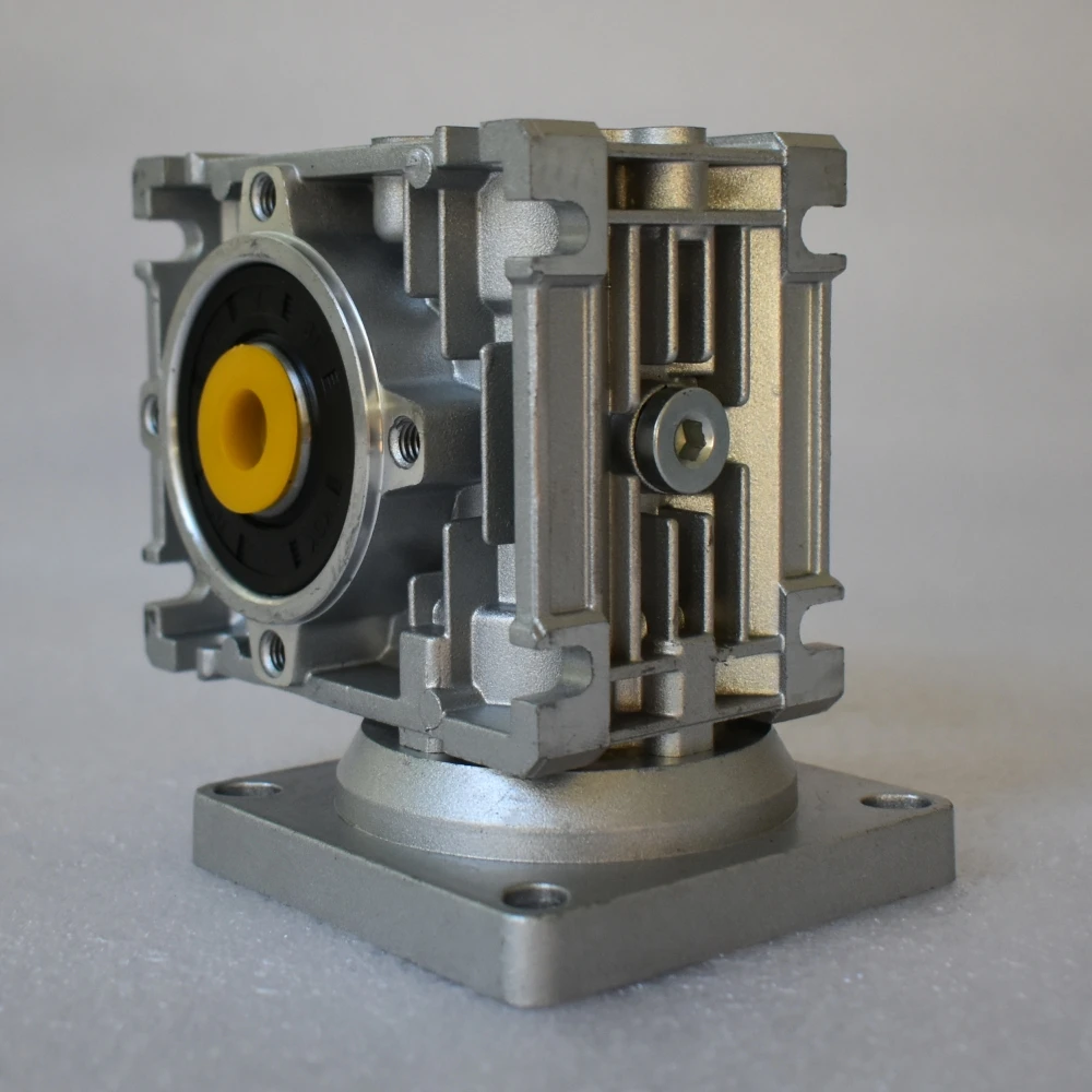 XCDQ RV030 Worm Gear Reducer High Torque Speed Gearbox 12V 24V Input 9/11mm Output 14mm For Nema23 63B14 Flange Induction Motor