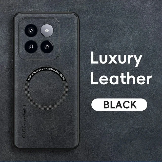 Premium OLGE Magnetic Leather Magsafe Phone Case Cover