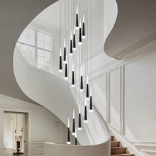 

Luxury villa penthouse modern led chandelier golden staircase living room chandelier mall staircase decorative Chandelier