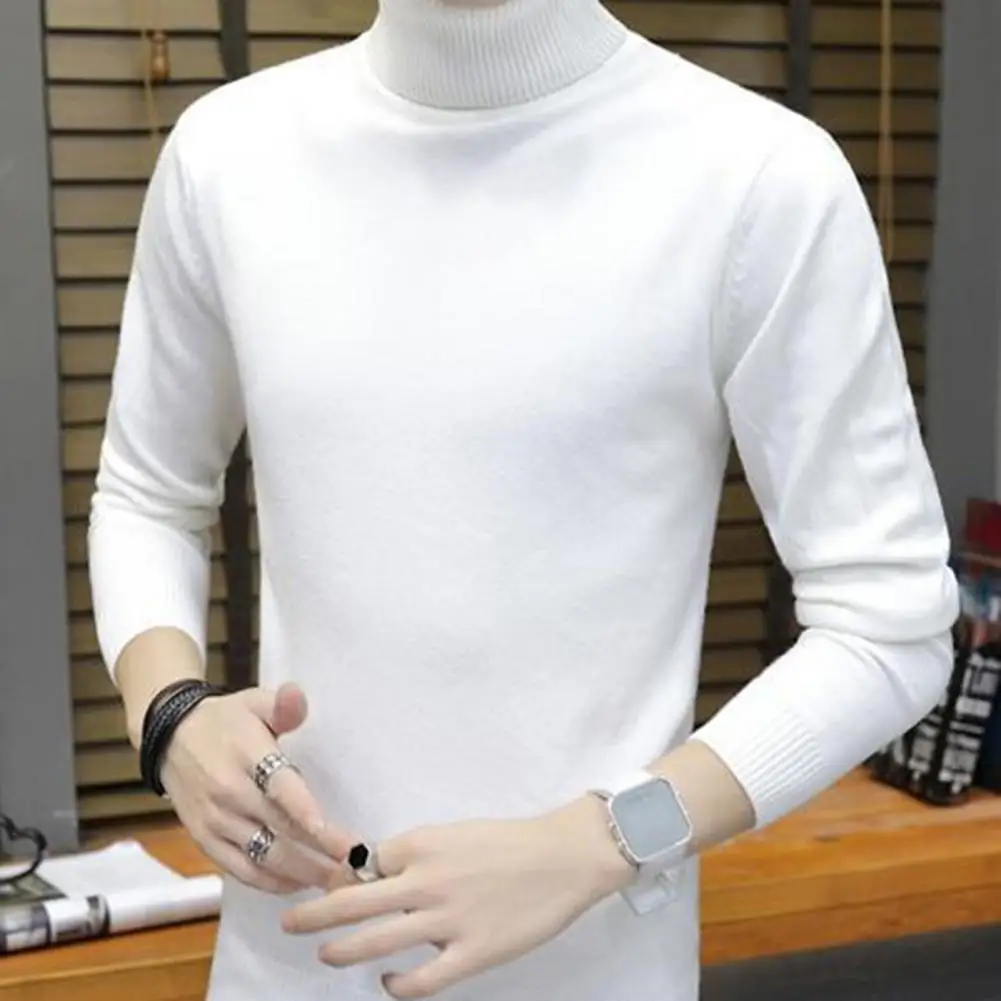 

Men Turtleneck Stylish Men's Turtleneck Sweater Slim Fit Windproof Winter Warm A Must-have for Autumn Winter Solid Color Sweater
