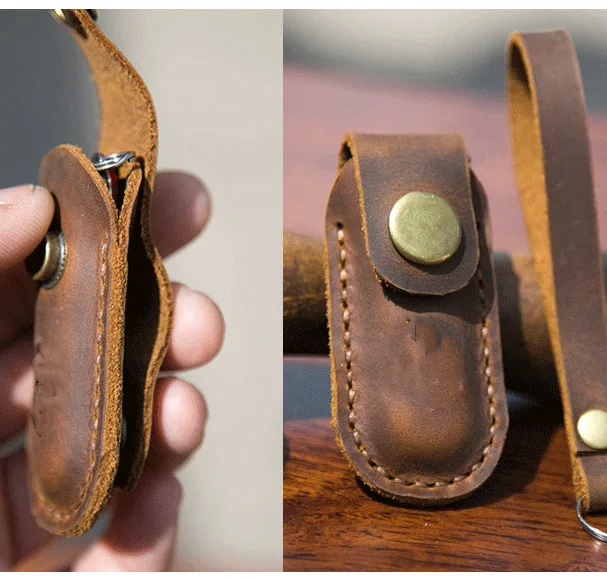 Genuine Leather Scabbard for Army Knife Case, Cowhide Cover for 58mm, 85mm, 91mm, 111mm, Wigo Happest Knife Cover