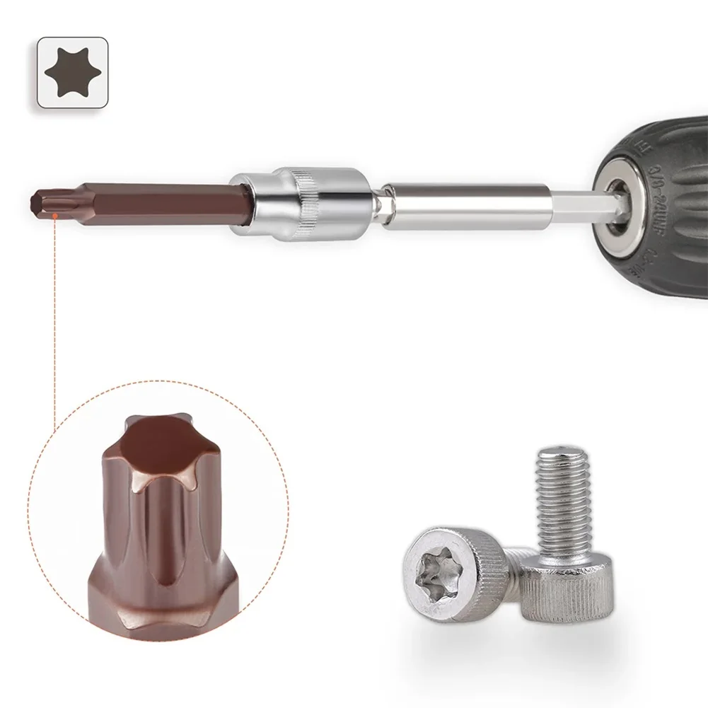 1pc 30/75mm Magnetische Torx-schraubendreher Bit Stahl 10mm Sechskantschaft Schraubendreher Für Schlagschrauber T20/T25/T30/T40/T45/T50/T55 – Detail 8