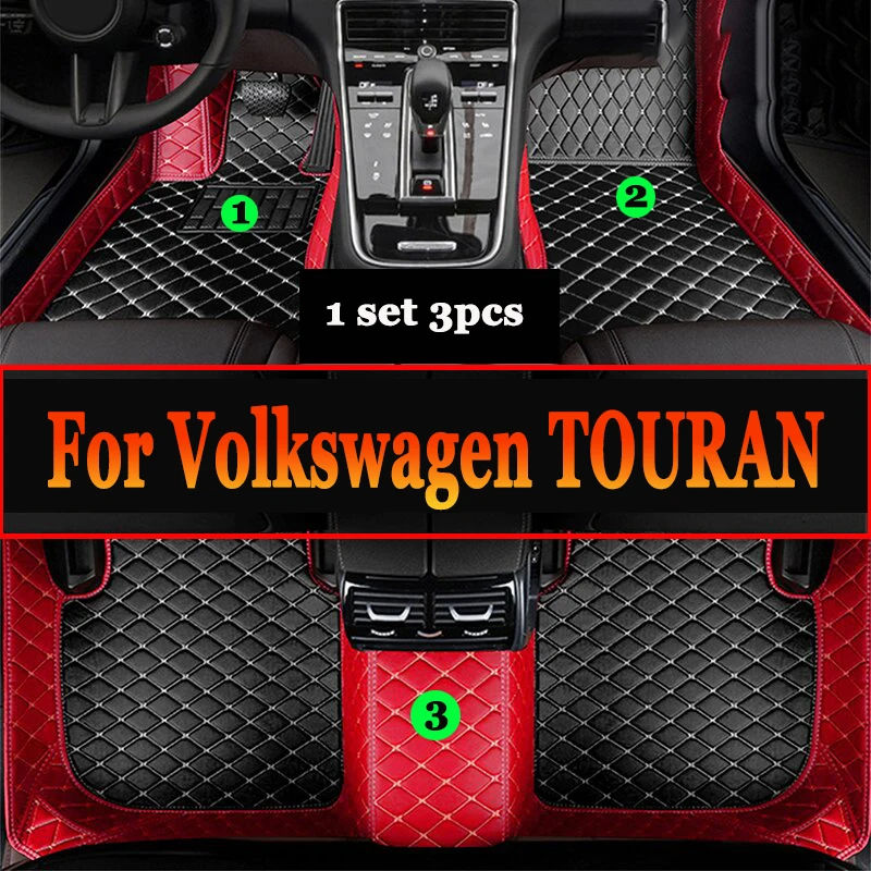 

Car Floor Mats For Volkswagen TOURAN 7-seat 2006-2015 2014 2013 2012 2011 Custom Auto Foot Pads Automobile Carpet Cover interior