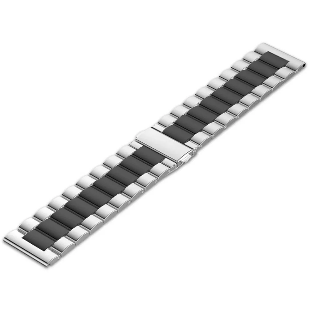 Premium Stainless Steel Metal Strap Bracelet - 22mm Adjustable Watch Band in Silver