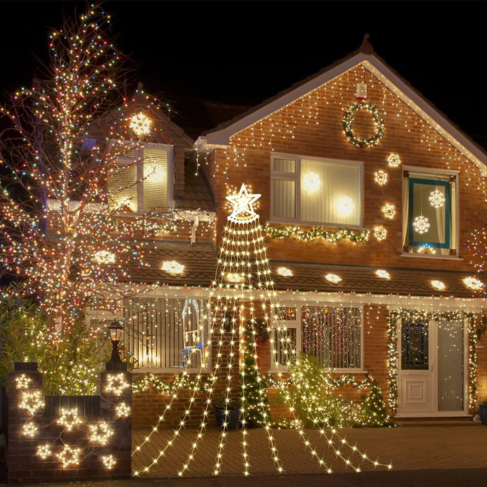 

Christmas Decoration 315 LED Star Light Waterproof Christmas Lights 8 Patterns Christmas Tree Lights for Christmas Tree