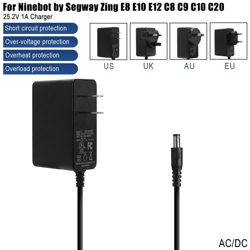 25,2 V 1 A Ladegerät für Ninebot von Segway Zing E8 E10 E12 C8 C9 C10 C20 Tretroller AC/DC Kinderstromversorgung Elektroroller – Detail 1