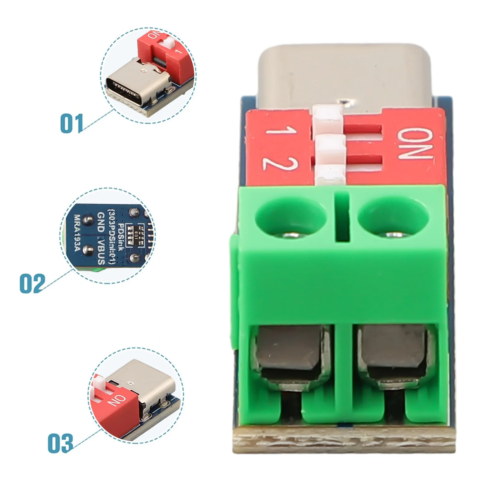 

Триггер PD QC 5 В ~ 20 В постоянного тока, силовой модуль с регулировкой яркости с Type-C, быстрая зарядка, электрооборудование