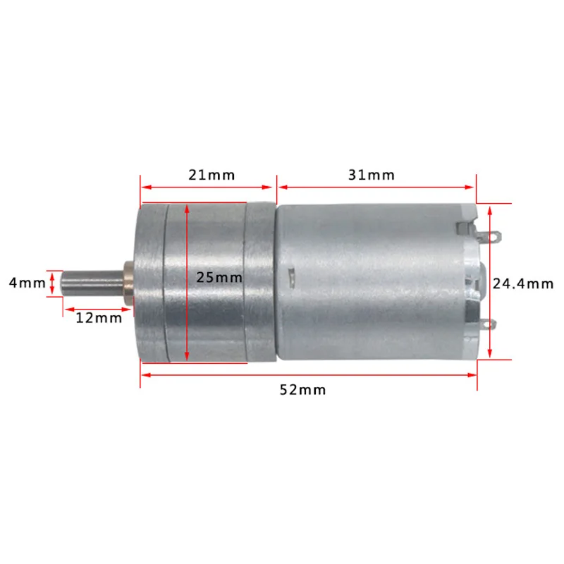 thumbnail image 1 of Motor pequeño de alto par con engranaje CC en miniatura JGA25-370, 1 of 4