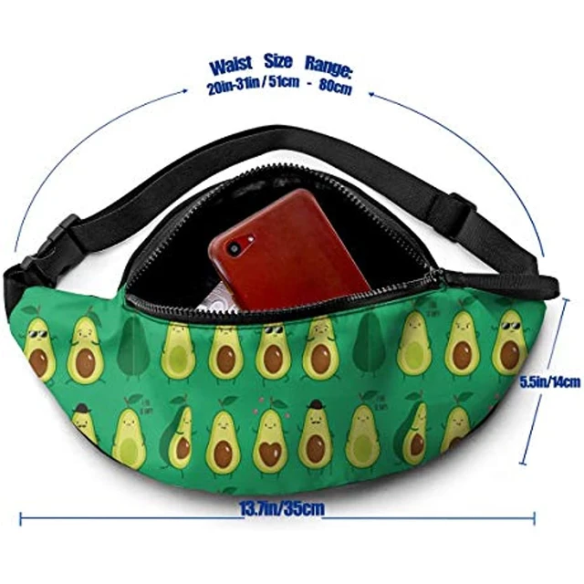 Waist Bag Sport Fanny Pack Crossbody Wallet BeltAvocado with Hat Print  Travel Phone Bag Fashion Casual Pouch Women Pack Bum Bag - AliExpress