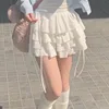 White Mini Skirts Women Lace Patchwork Sweet A-line High Street Bow Korean Fashion Y2k Skirt Harajuku All-match Streetwear Ins 5