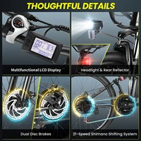 26" Folding Electric Bike for Adults, with 500W Motor,48V 20MPH Removable Battery, Up to 50Miles Range, Cruise Control 6