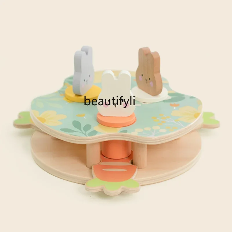 Early education graphic color pairing puzzle 1-2-3 year old boy and girl baby building block wooden bouncing toy