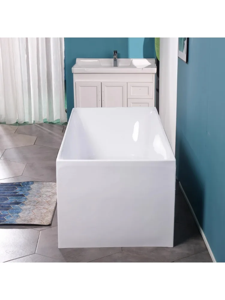 *Adult bathtub deepened household small apartment seamless integrated freestanding acrylic square