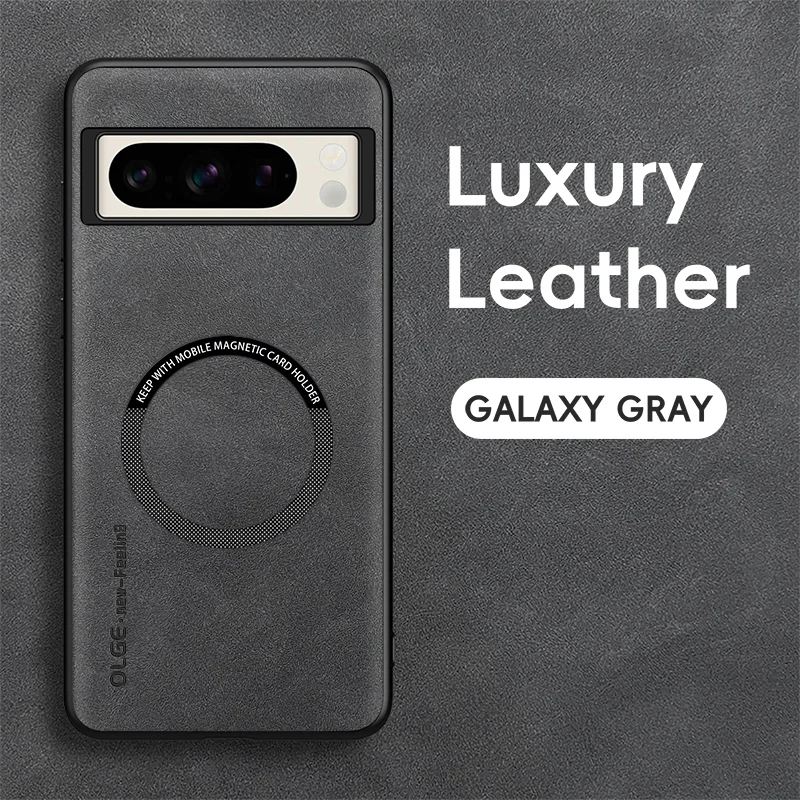 Magnetic Retro Leather Soft Wireless Charging Phone Case Cover