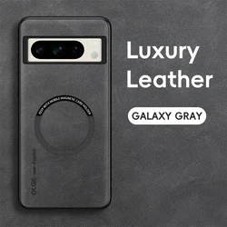 Magnetic Retro Leather Soft Wireless Charging Phone Case Cover for Google 8A (GRAY)