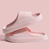 2024 Soft Women Letter Slippers Beach Slides Solid Color Mens Thick Sole Indoor Bathroom Anti Slip Shoes Summer Couple Sandals 5