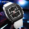 SANDA New Fashion Trend Men's Watches Multifunctional Chronograph Alarm Week Date Waterproof Men's wristwatch Relógio Masculino