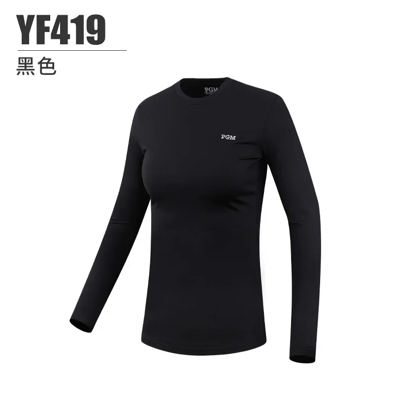 PGM Golf Apparel Women's Underlay Autumn/Winter Round Neck Long sleeved T-shirt Warm Women's Brushed Lining