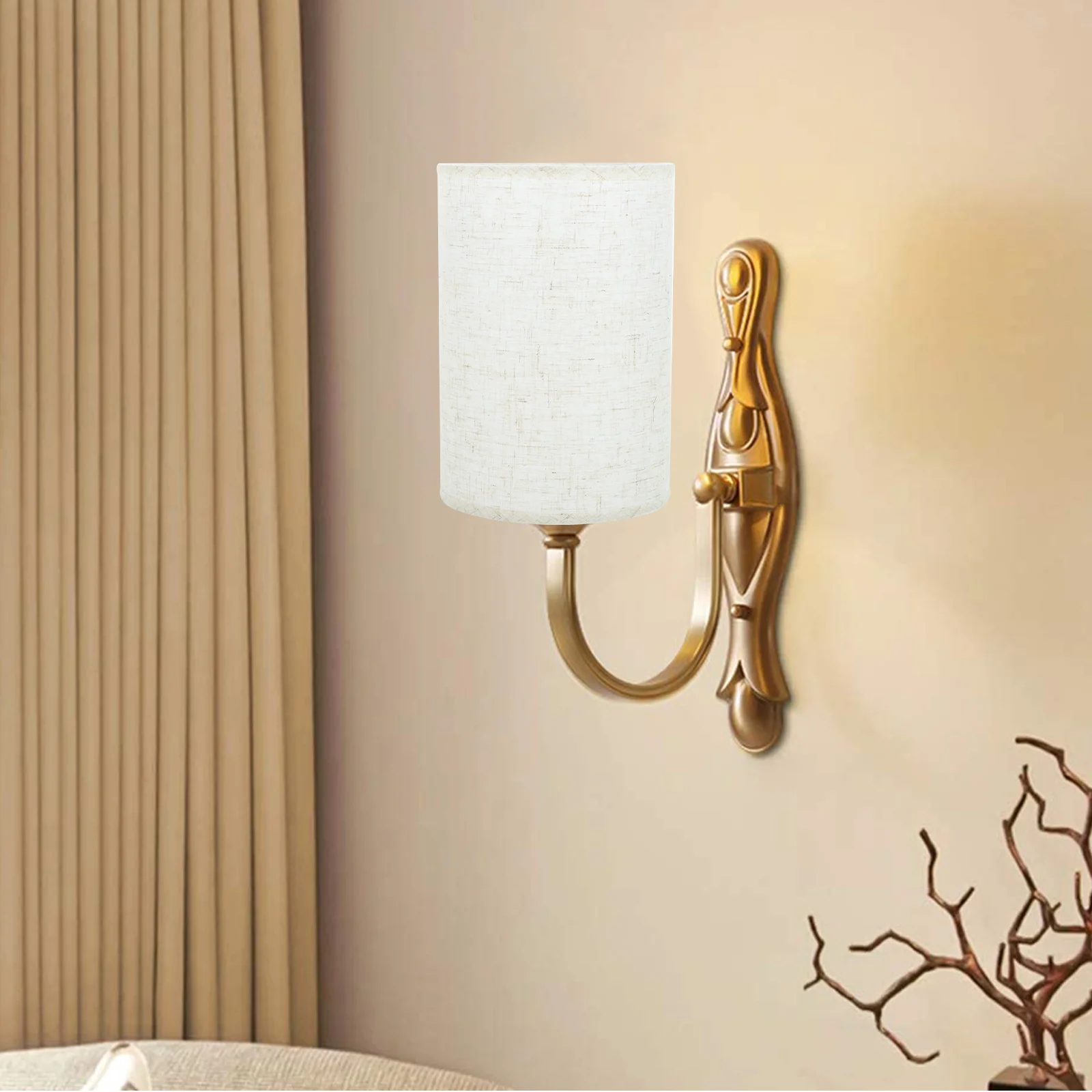 

Linen Lamp Shades Round Lampshade Replacement Clip Chandelier Lamp Shades Light Covers Holder Protector Table Lamp Floor