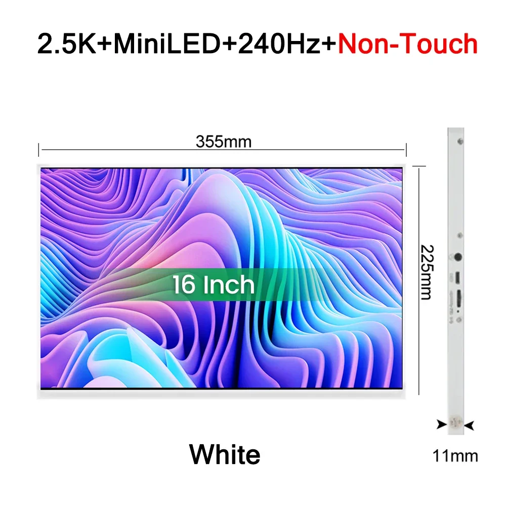 16インチ 2.5K 240Hz MiniLED ポータブルモニター 2560x1600P 1200nit