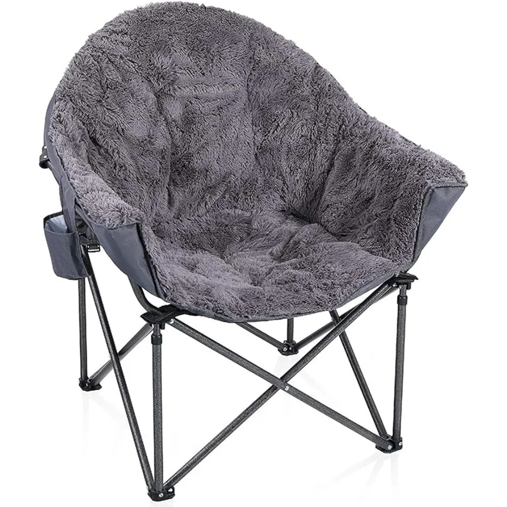 Plush Moon Saucer Chair with Carry Bag - Supports 350 LBS