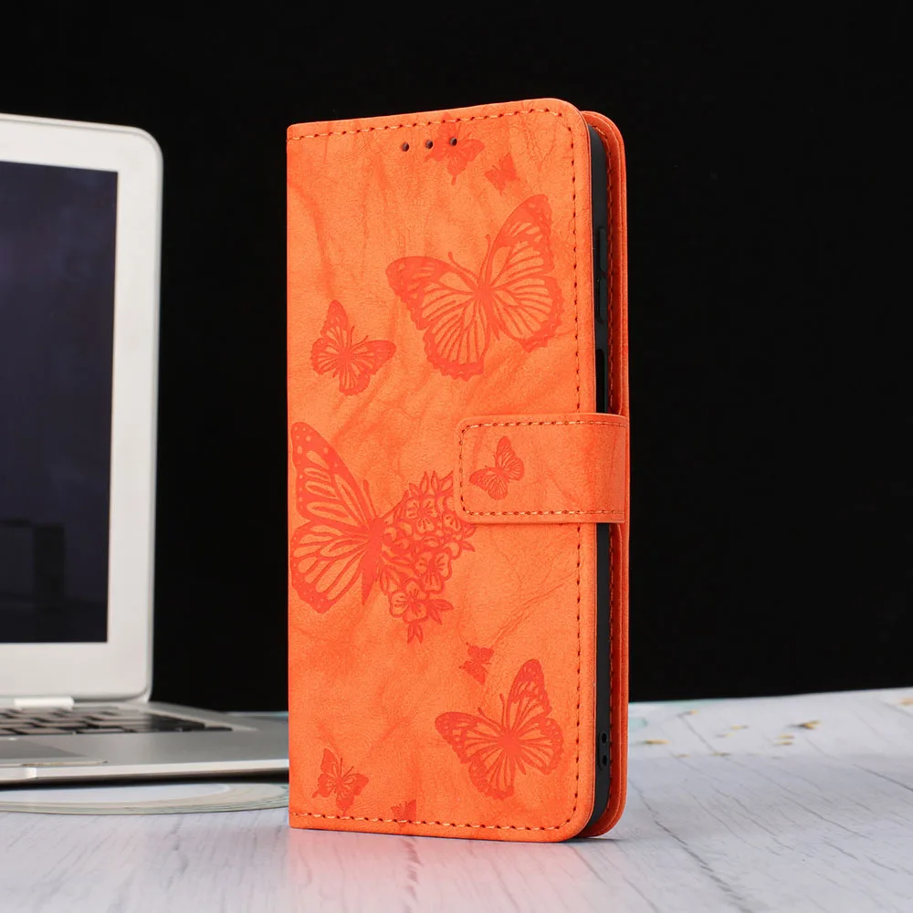 Butterfly Design Leather Wallet Flip Phone Case
