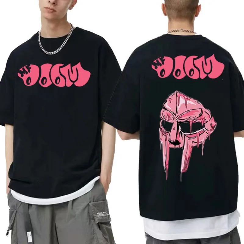 

Double-sided graphic T-shirt top Men's loose hip hop T-shirt men's and women's fleece cotton T-shirt