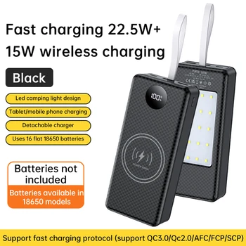 Custodia per banca di potere fai-da-te 16x18650 QC3.0/0C2.0/AFC/FCP/SCP 22,5 W + 15 W Micro USB tipo C 22,5 W ricarica rapida per telefoni cellulari