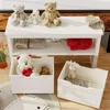 Toy Storage Organizer with Drawers, Floor Toy Box with Wheels and Open Shelf, Storage Chest for Nursery, Playroom and Bedroom 4