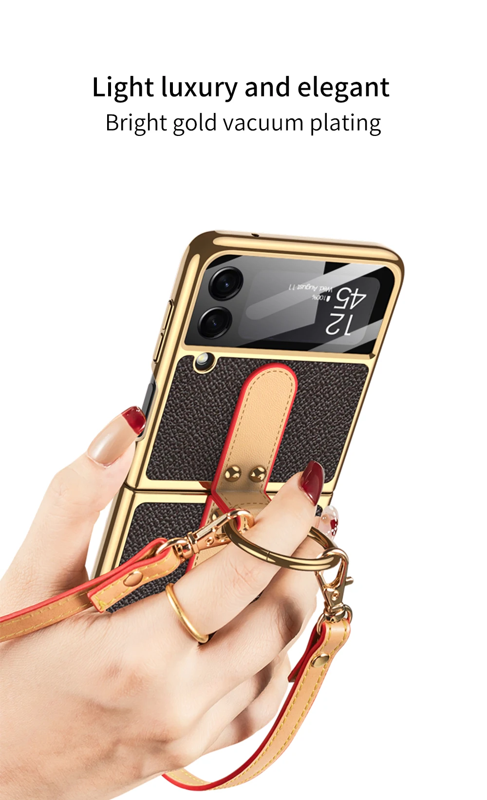 silicone cover with s pen Pu Leather hand Strap Anti-fall Phone Case for Samsung Galaxy Z Flip 3 5G SM-F711B Protection Back Cover with Lanyard cute samsung cases