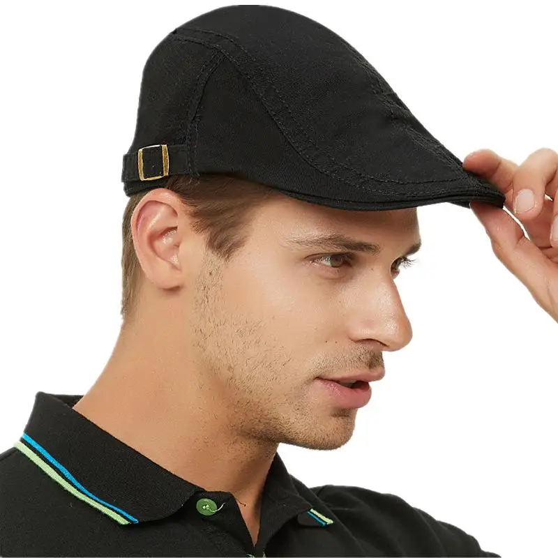 Hot Sale Men's Women Summer Outdoor Sports Flat Cap Casual Cotton Beret Caps Peaked Stylish Hat With Small Metal Tag