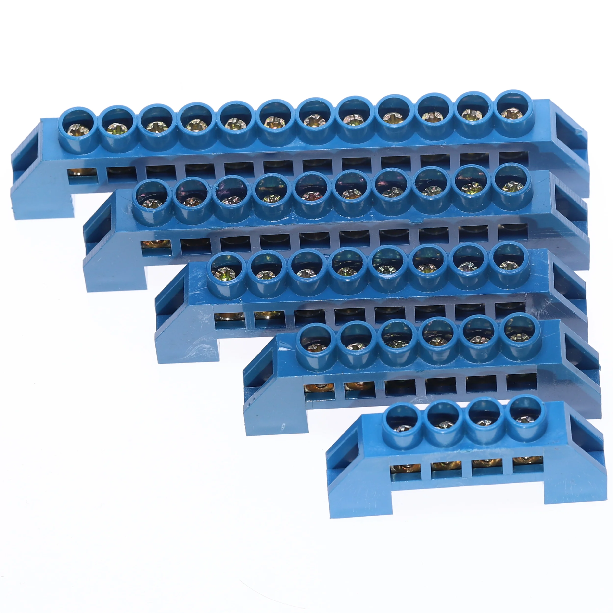 Description Picture 4 of item1Pcs Green Blue Screw Brass Din Rail Terminal Block Earth and Neutral Blocks 4Pin 6Pin 8Pin 10PIN 12PIN