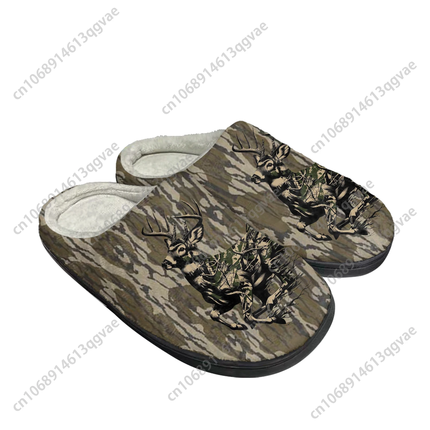 Camo Deer Camouflage Hunting Home Cotton Slippers Mens Womens Plush Bedroom Keep Warm Shoes Thermal Indoor Slipper Custom Shoe