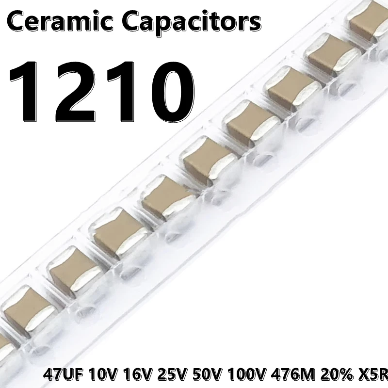 

(10pcs) 1210 47UF 10V 16V 25V 50V 100V 476M 20% X5R 3225 SMD Ceramic Capacitors