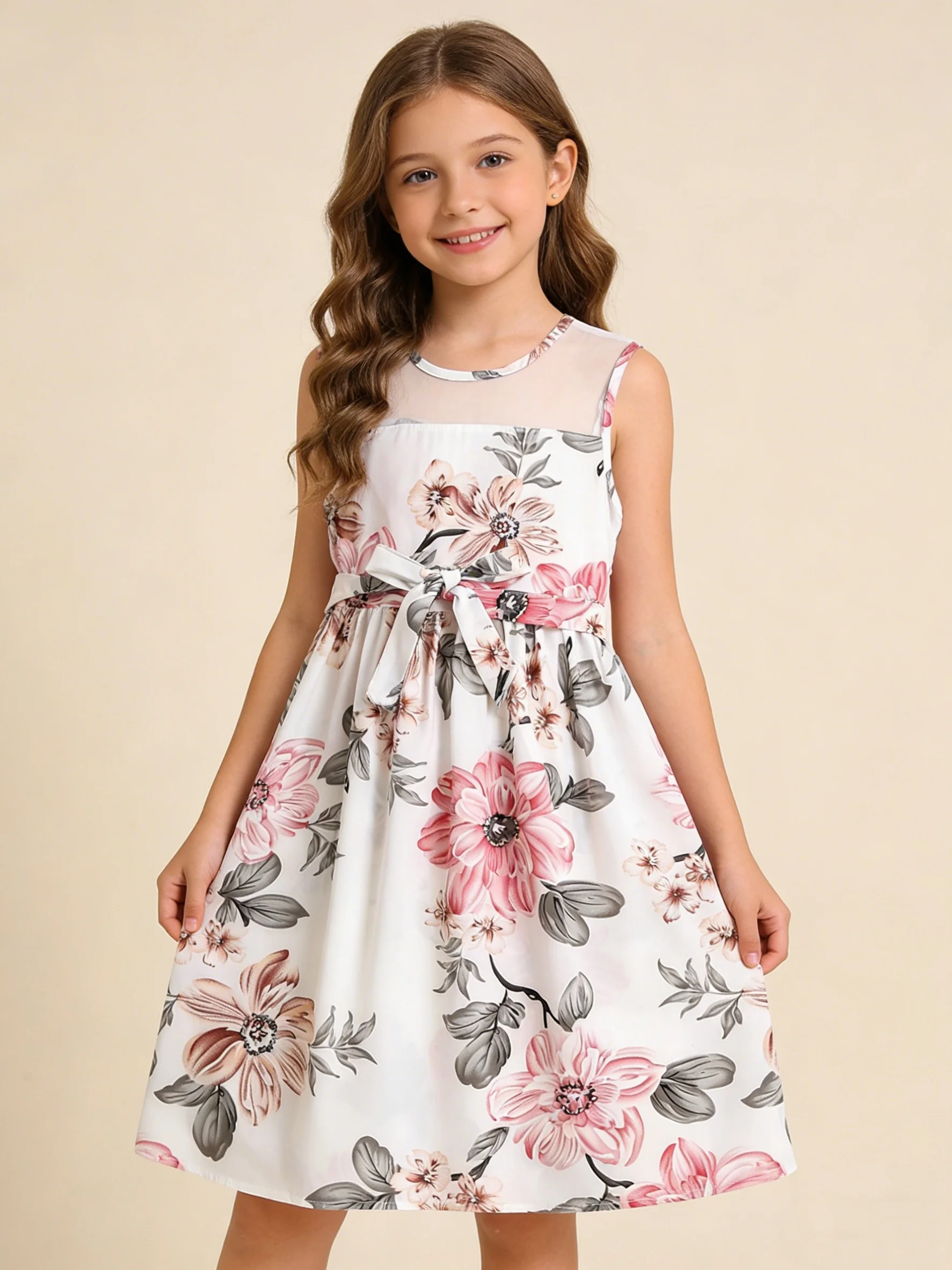 Girls Floral Lace Dress 1