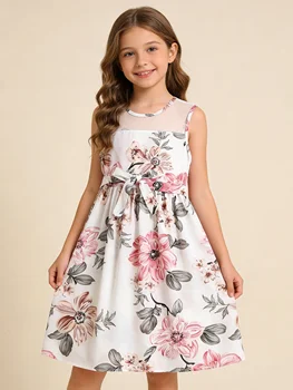 Girls Floral Lace Dress 1