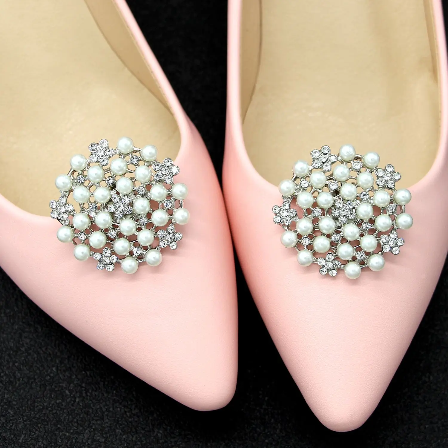 Lady Shoe Shiny Rhinestone Decorative Clips Wedding Shoes Women High Heel Charm Buckle Bride